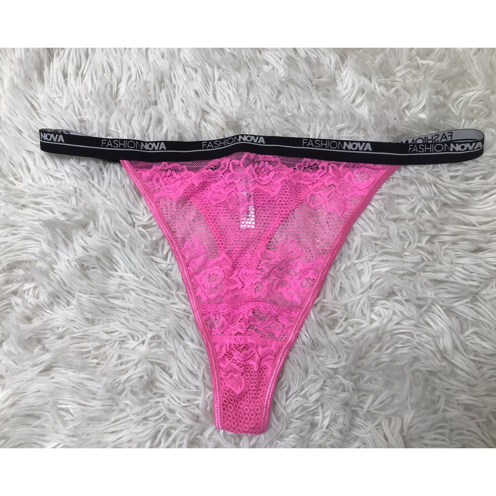 Fashion Nova Lace HOT PINK Thong Women's Size X-Large PLUS Sz NWOT